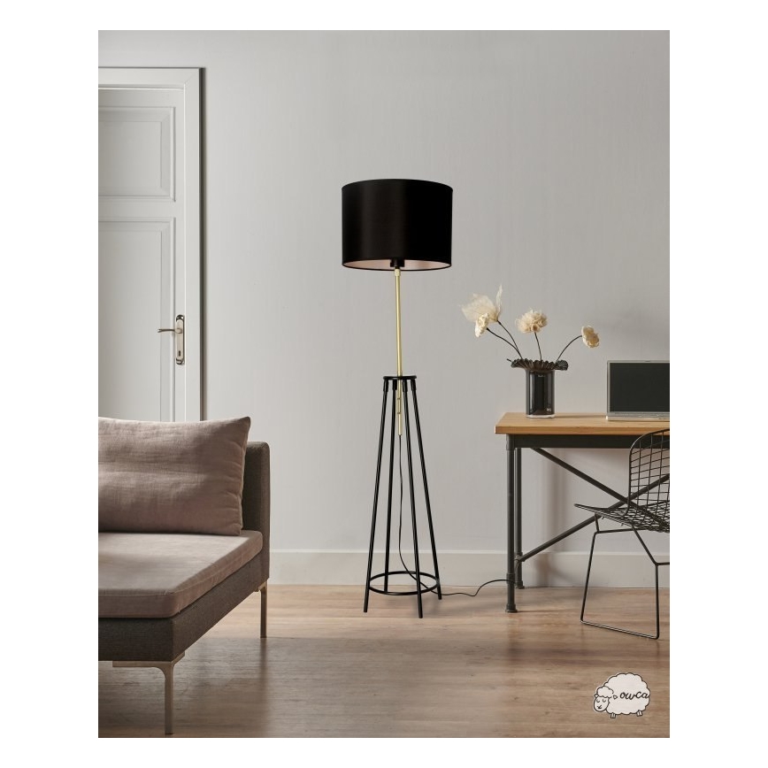 Lampadaire TEGOLA 1xE27/60W/230V noir/doré