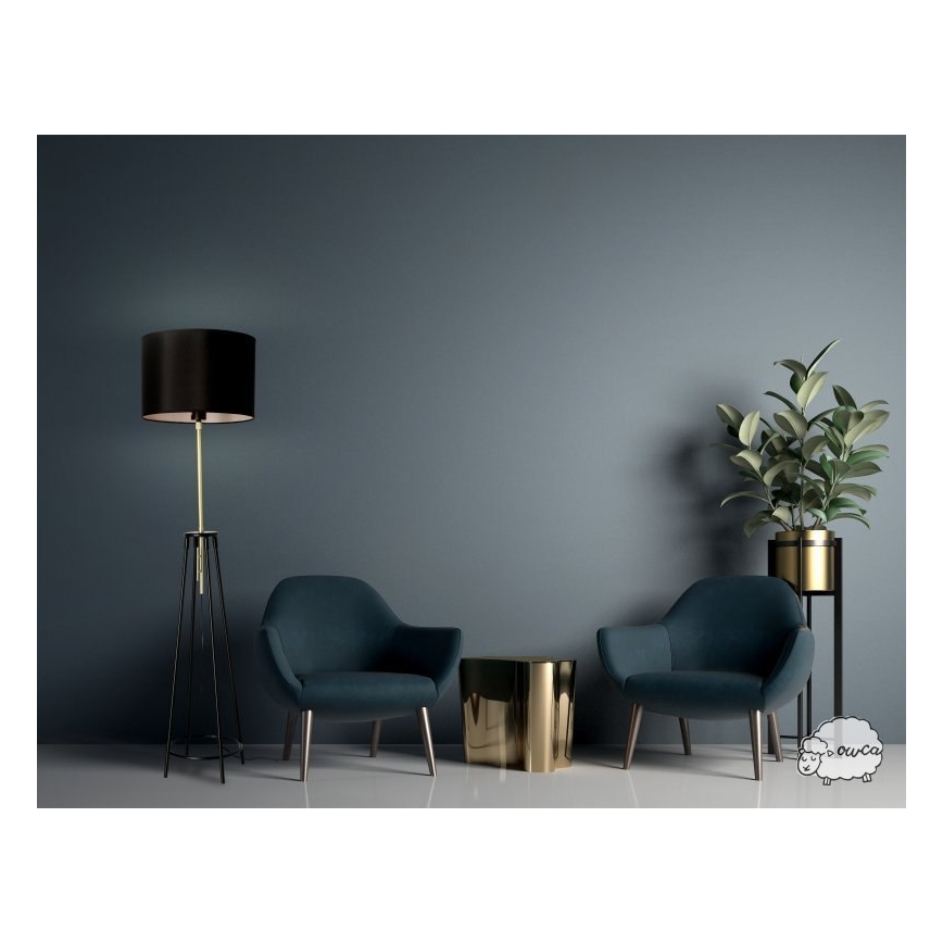 Lampadaire TEGOLA 1xE27/60W/230V noir/doré