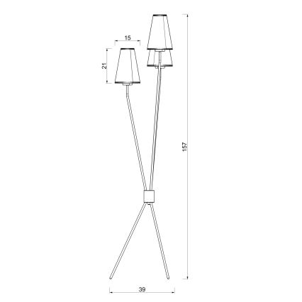 Lampadaire TREFOT 3xE14/15W/230V beige