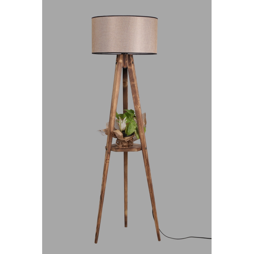 Lampadaire TRIPOD 1xE27/60W/230V beige/marron