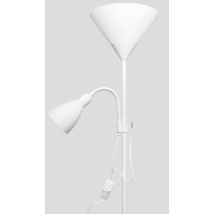 Lampadaire WENDY 1xE27/100W/230V + 1xE14/40W blanc