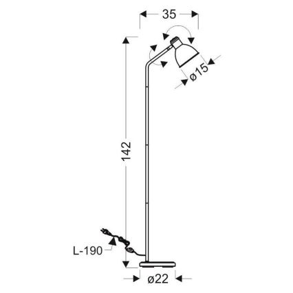 Lampadaire ZUMBA 1xE27/40W/230V blanc/noir