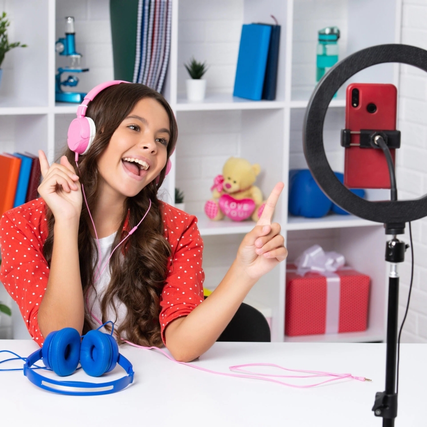 Lampe à intensité variable avec trépied et support vlogging LED/15W/5V 2700-6500K