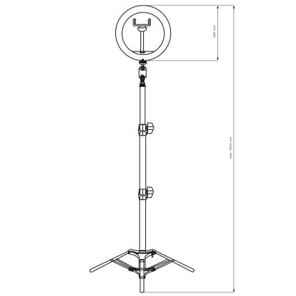 Lampe à intensité variable avec trépied et support vlogging LED/15W/5V 2700-6500K