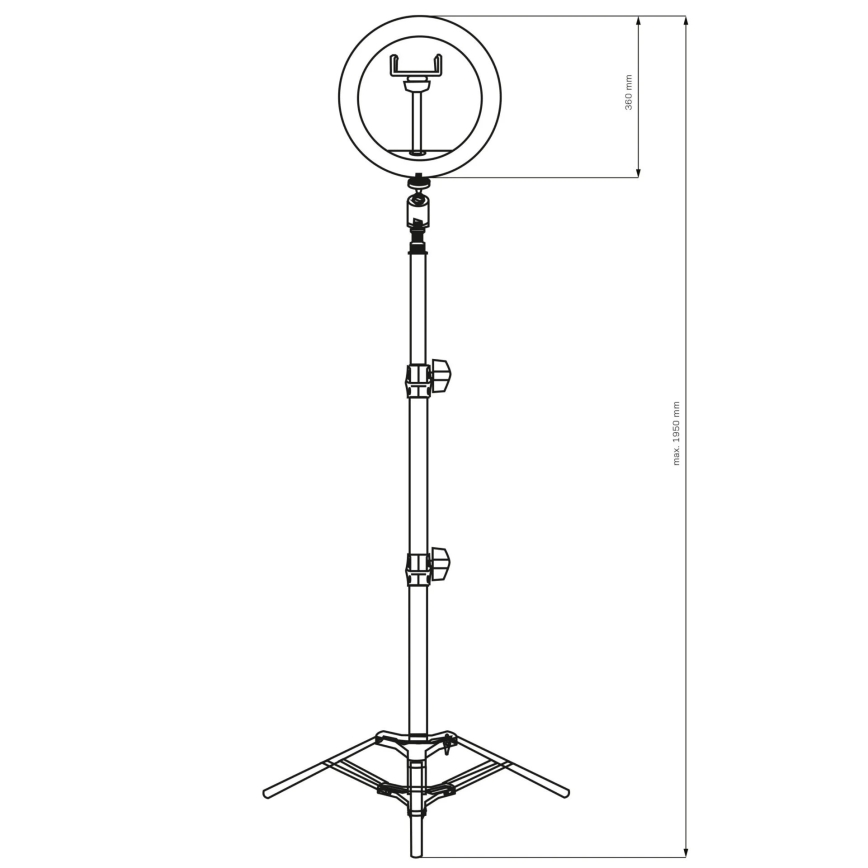 Lampe à intensité variable avec trépied et support vlogging LED/15W/5V 2700-6500K