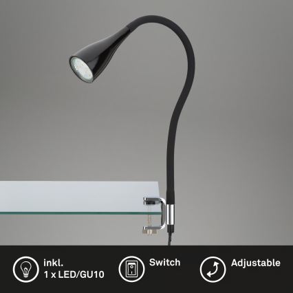 Lampe à pince 1xGU10/3W/230V noire