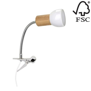 Lampe à pince SVENDA 1xE27/60W/230V chêne - certifié FSC