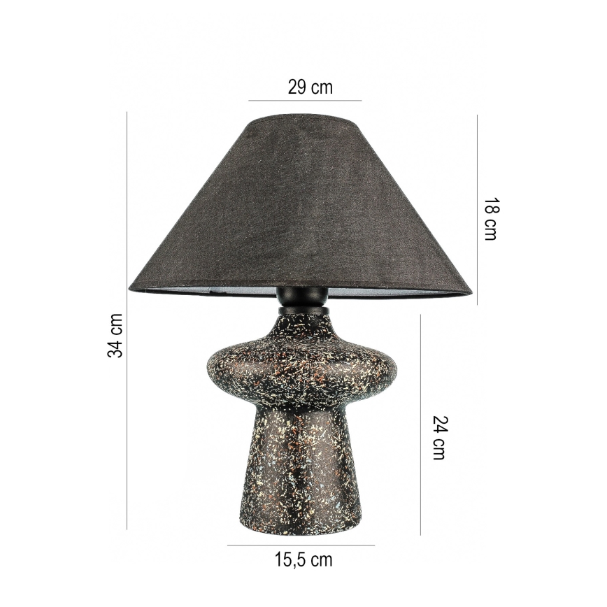 LAMPE À TABLE RAMZES 1xE27/40W/230V Noire