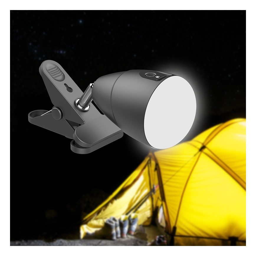 Lampe CLIP avec chargeur USB LED/5W/5V 4000K