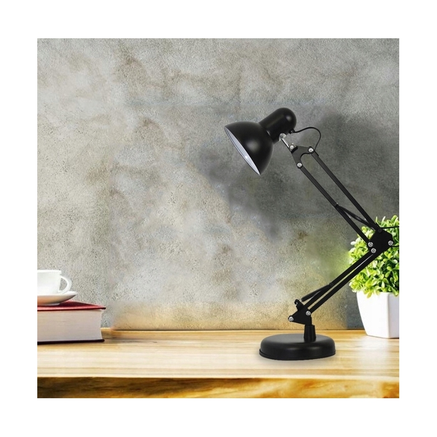 Lampe de bureau 2-en-1 à pince, 1 x E27, 60 W, 230 V, noire