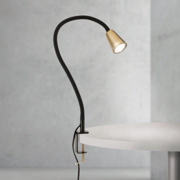 Lampe de bureau flexible à pince DOTTY 1xGU10/10W/230V laiton/noir