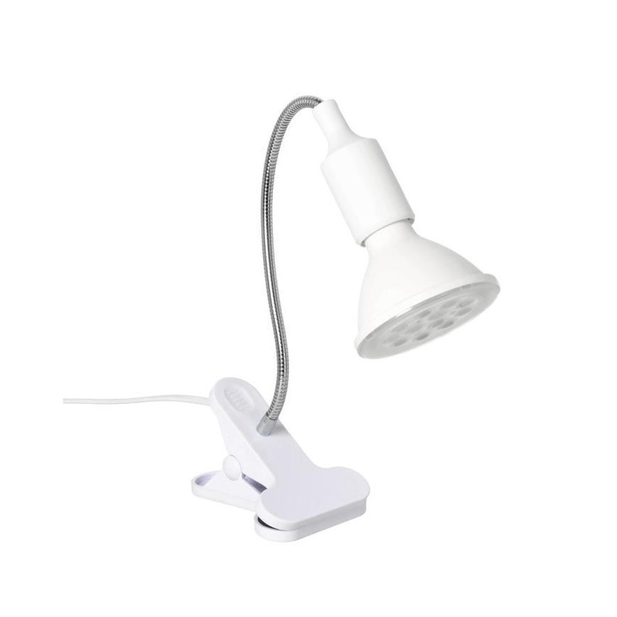 Lampe de bureau flexible avec pince pour culture de plantes PLANTY 1xE27/30W/230V blanc