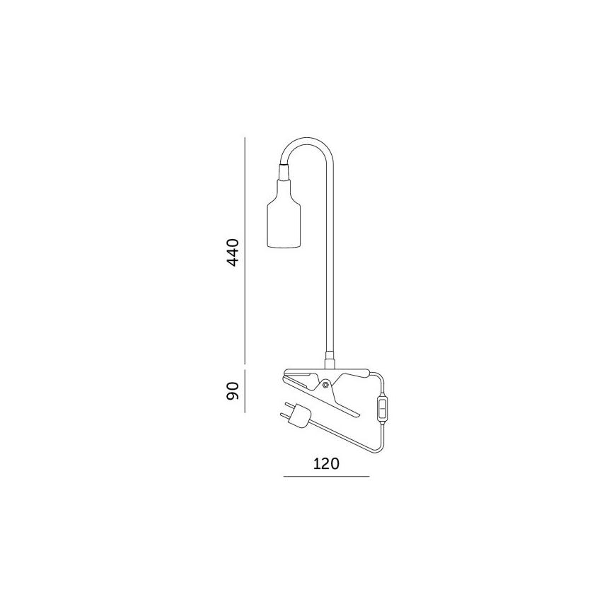 Lampe de bureau flexible avec pince pour culture de plantes PLANTY 1xE27/30W/230V blanc