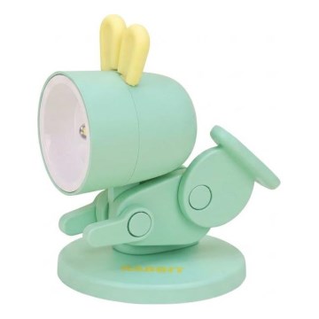 Lampe de bureau LED 0,06 W (3× LR41) en forme de lapin, verte