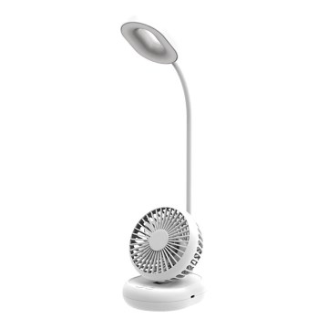 Lampe de bureau LED à intensité variable avec ventilateur LED/2W/5V 6000-8000K 2000 mAh