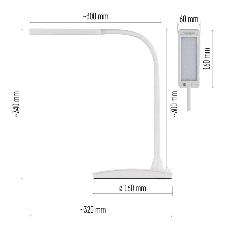 Lampe de bureau LED à intensité variable EDDY LED/6W/230V 3000/4500/6800K blanche