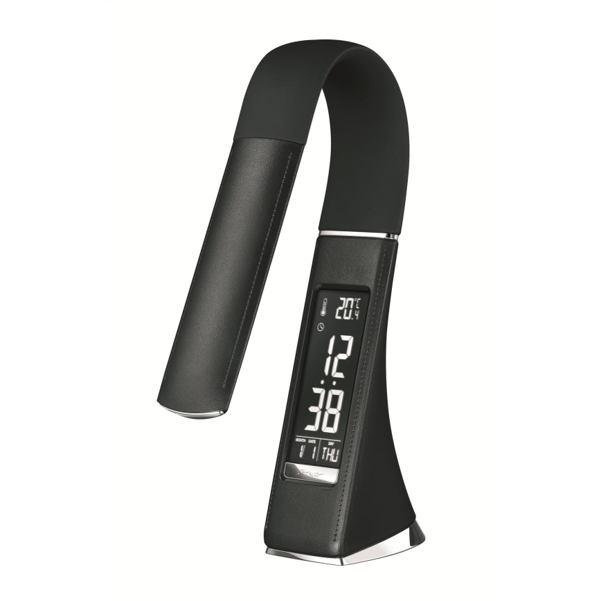 Lampe de table LED dimmable à commande tactile avec écran LED/10W/5V, noire