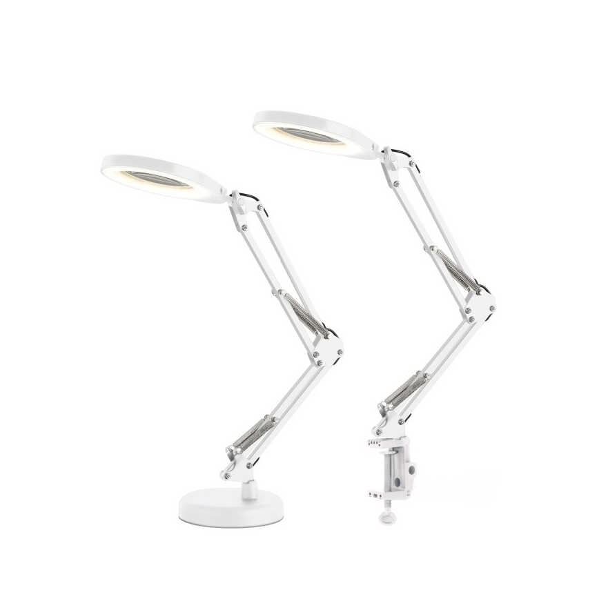 Lampe de bureau LED à intensité variable avec loupe 2-en-1 AURIQ LOUPE LED/10W/5V 3000/4000/6500K blanche