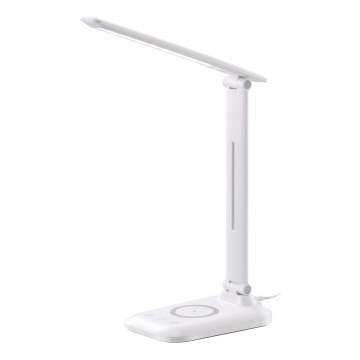 Lampe de bureau LED dimmable avec recharge sans fil QI et port USB LUMI LED/7W/230V blanche