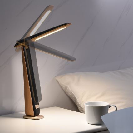 Lampe de bureau LED dimmable rechargeable TOP LED/4W/5V 1800 mAh 3000/4000/5000K marron/noir