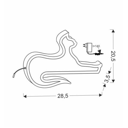 Lampe de bureau LED pour enfant CAT LED/13W/230V noire