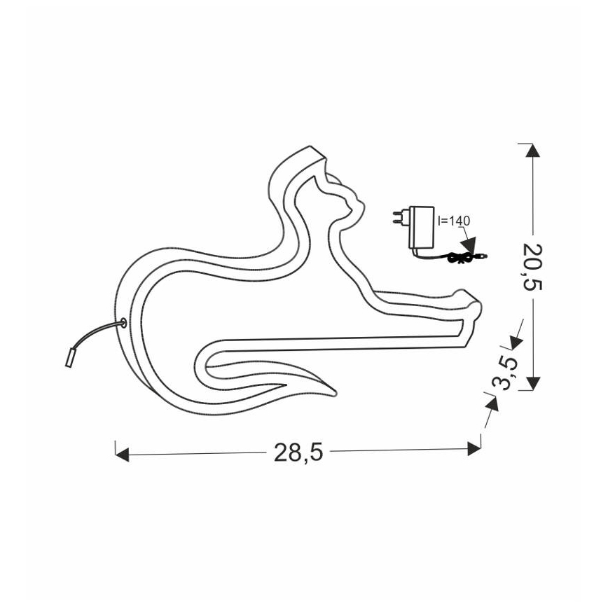 Lampe de bureau LED pour enfant CAT LED/13W/230V noire