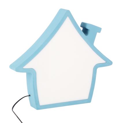 Lampe de bureau LED pour enfant HOUSE 10W/230V bleue