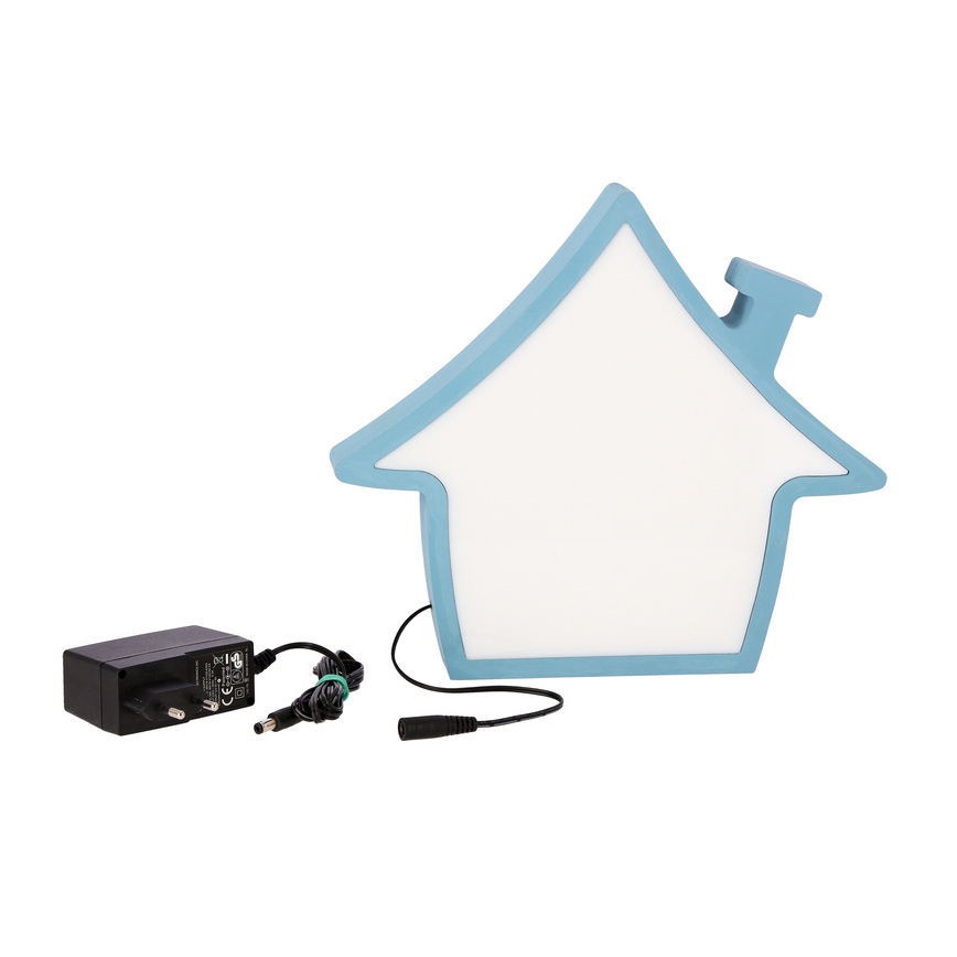 Lampe de bureau LED pour enfant HOUSE 10W/230V bleue