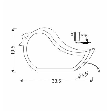 Lampe de bureau LED pour enfants BIRD LED/12W/230V bleue
