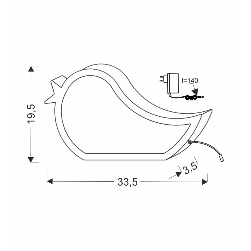 Lampe de bureau LED pour enfants BIRD LED/12W/230V bleue