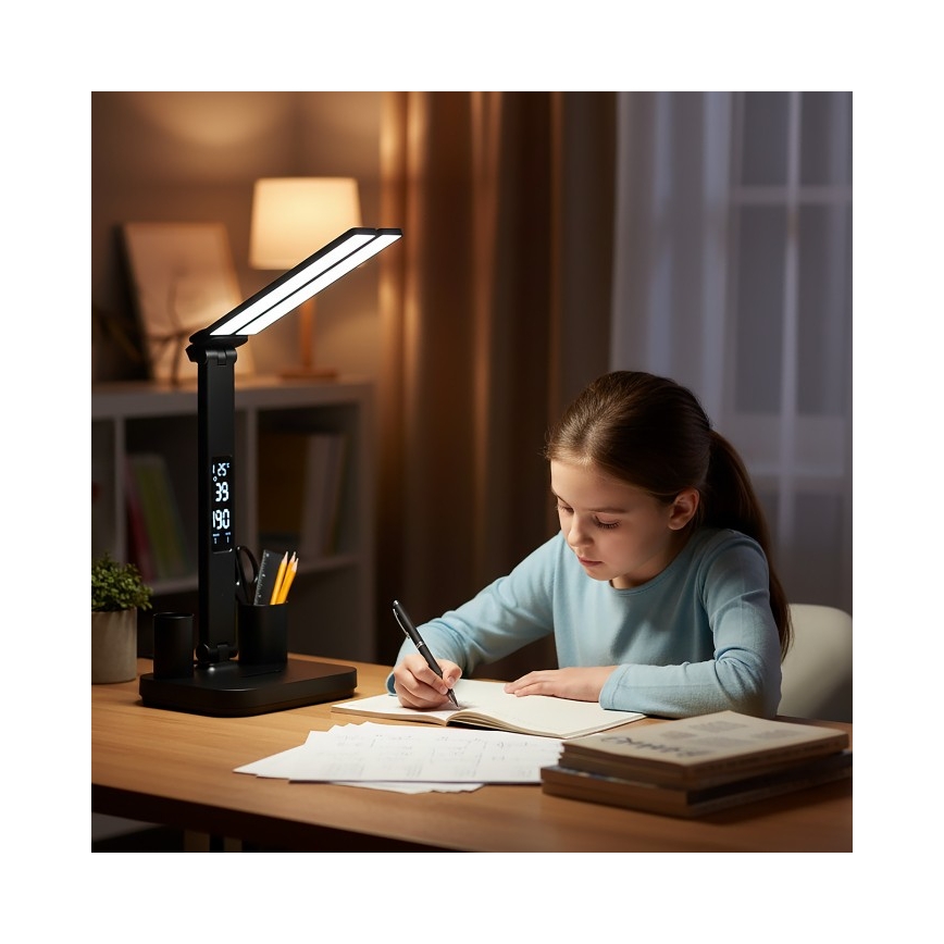 Lampe de bureau LED rechargeable et dimmable NOBLITE P LED/5W/5V 3000/4000/6000K 2200 mAh noire