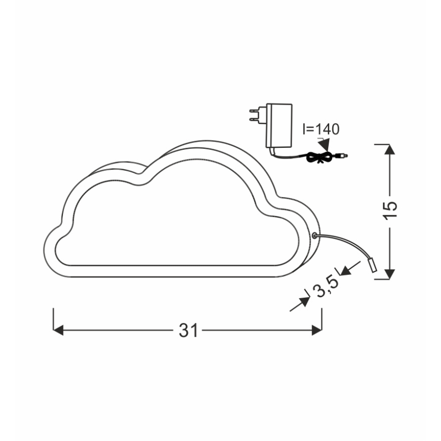 Lampe de bureau pour enfant CLOUD LED/11W/230V rose