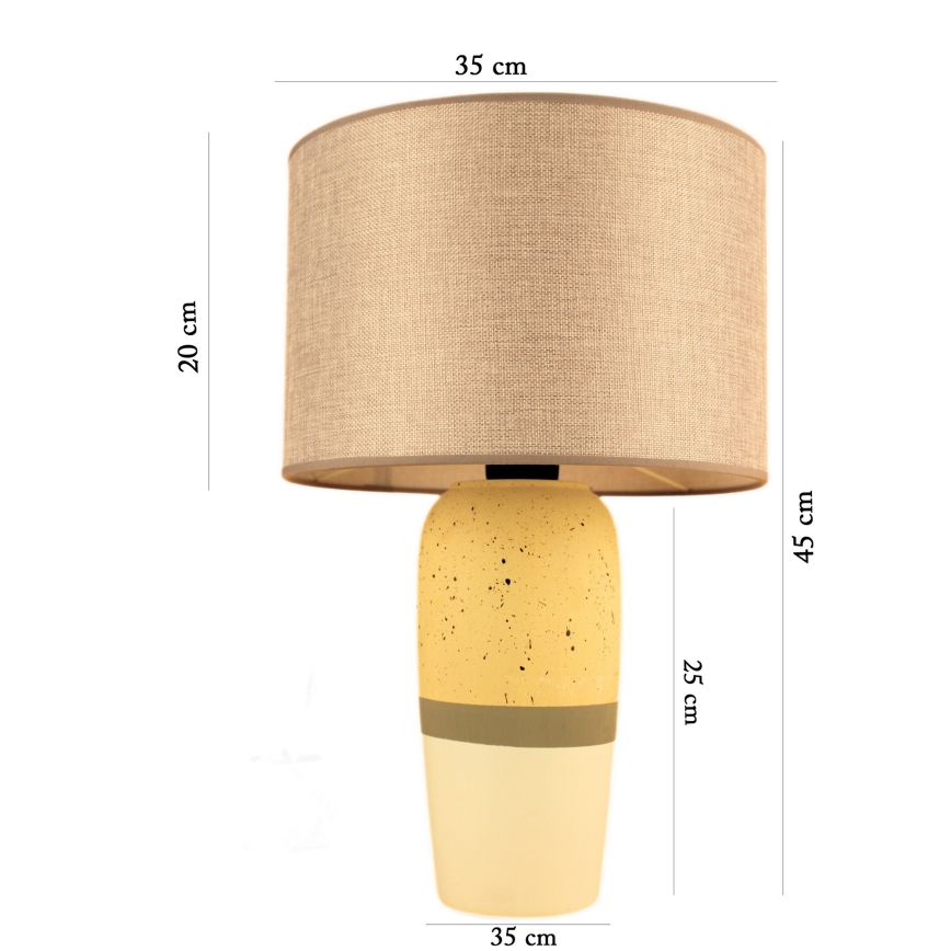 Lampe de bureau RAMZES 1xE27/40W/230V beige/jaune