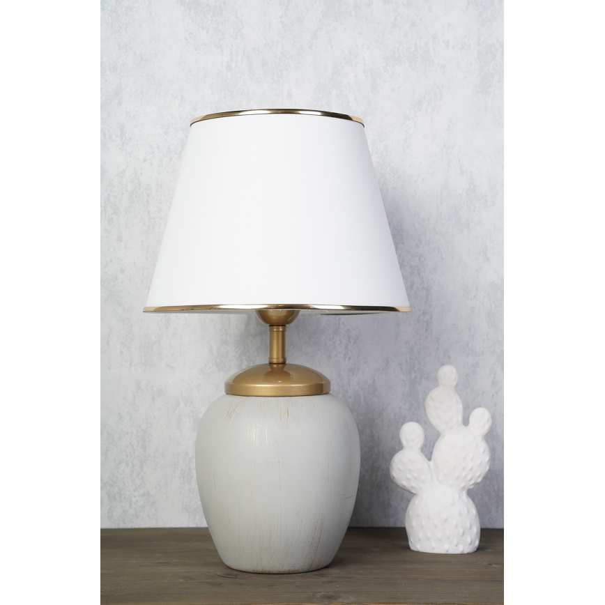 Lampe de bureau RAMZES 1xE27/40W/230V blanc/gris