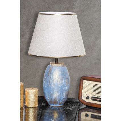 Lampe de bureau RAMZES 1xE27/40W/230V crème/bleu