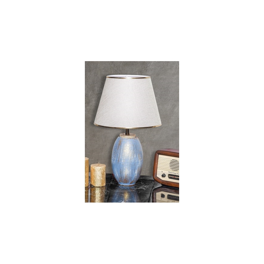 Lampe de bureau RAMZES 1xE27/40W/230V crème/bleu