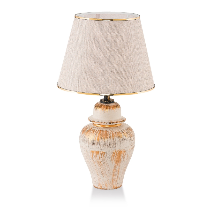 Lampe de bureau RAMZES 1xE27/40W/230V crème/or