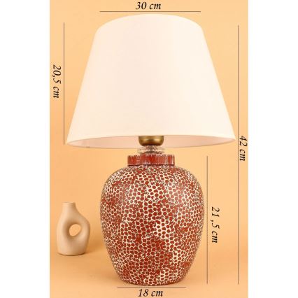 Lampe de bureau RAMZES 1xE27/40W/230V crème/rouge