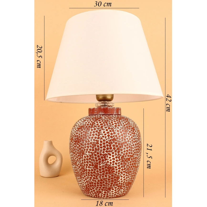 Lampe de bureau RAMZES 1xE27/40W/230V crème/rouge