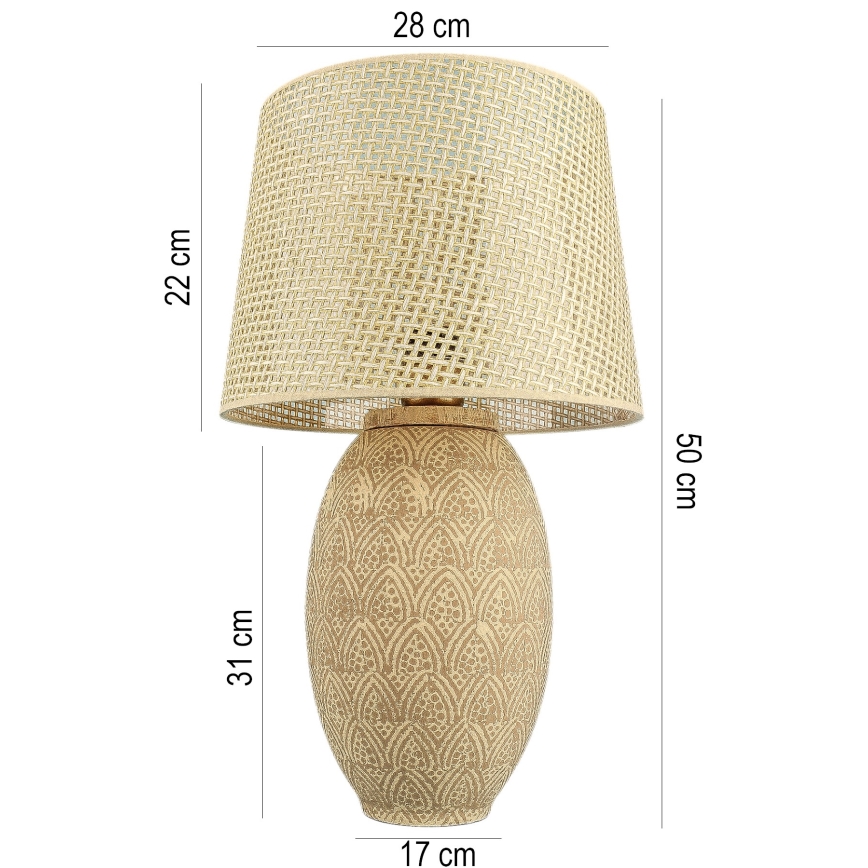 Lampe de bureau RAMZES 1xE27/40W/230V dorée