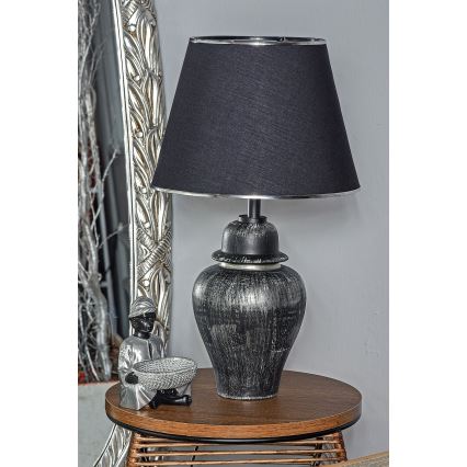 Lampe de bureau RAMZES 1xE27/40W/230V noire/argentée