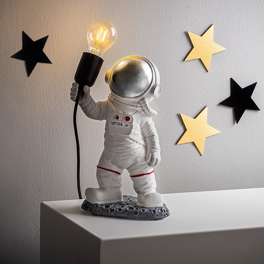 Lampe de chevet pour enfant ASTRONAUT 1xE27/40W/230V argentée/blanche
