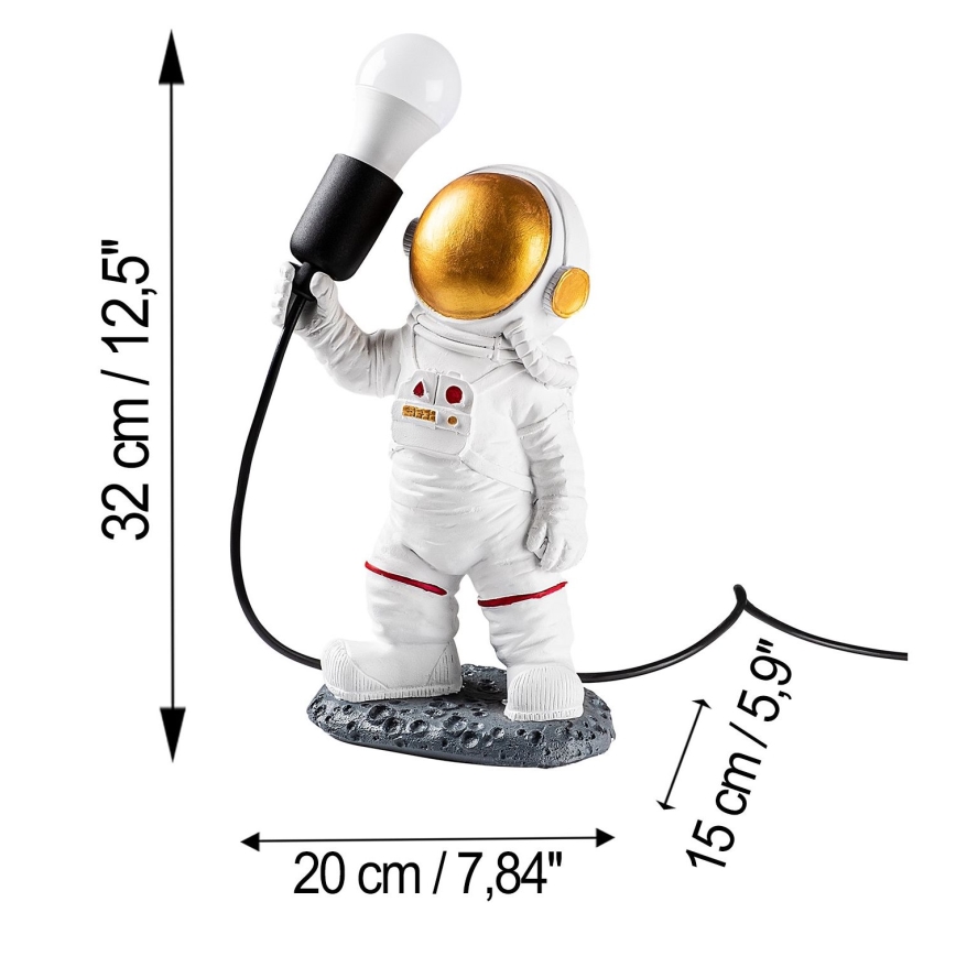 Lampe de chevet pour enfant ASTRONAUT 1xE27/40W/230V cuivrée/blanche