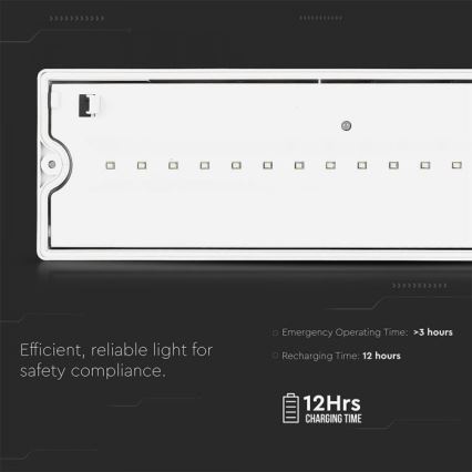 Lampe de secours EMERGENCY EXIT LED/3W/230V IP65 6000K 1200mAh