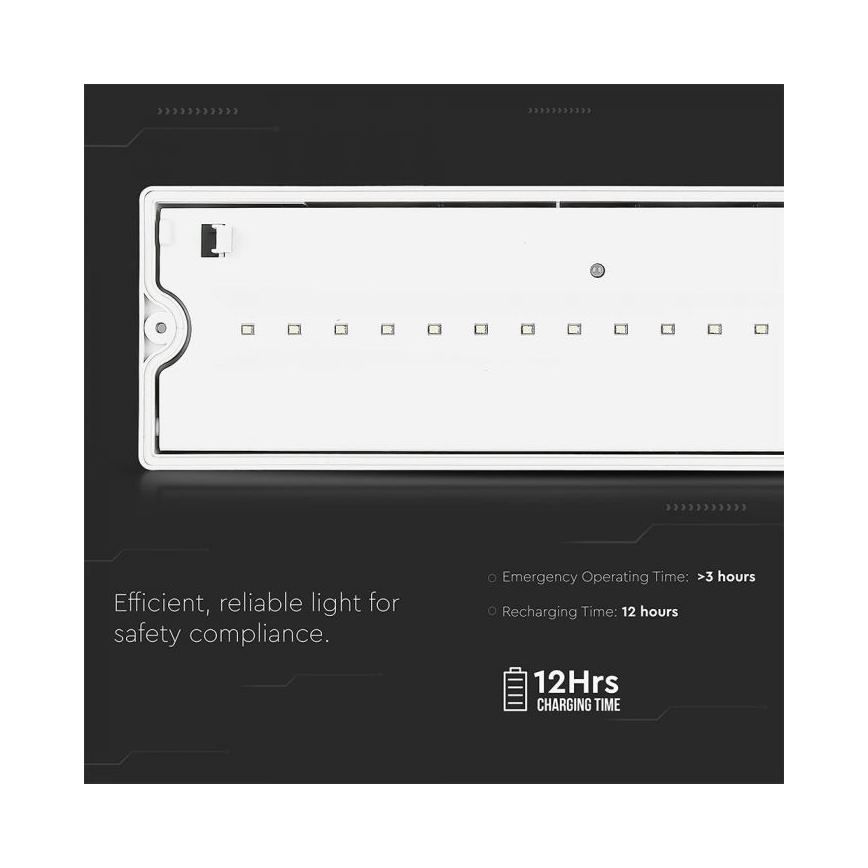 Lampe de secours EMERGENCY EXIT LED/3W/230V IP65 6000K 1200mAh
