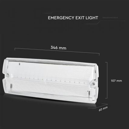 Lampe de secours EMERGENCY EXIT LED/3W/230V IP65 6000K 1200mAh