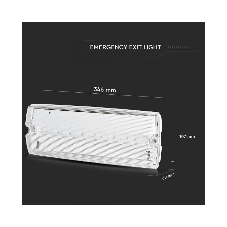 Lampe de secours EMERGENCY EXIT LED/3W/230V IP65 6000K 1200mAh
