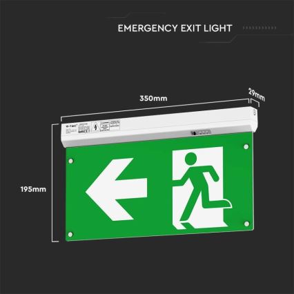 Lampe de secours LED EMERGENCY EXIT LED/2,5W/230V 4en1 6000K