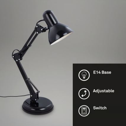 Lampe de table 1xE14/25W/230V noire