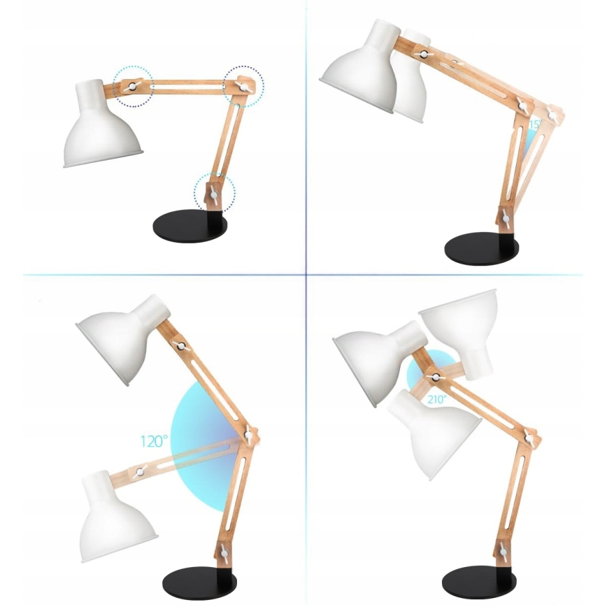 Lampe de table 1xE27/40W/230V blanche/noire